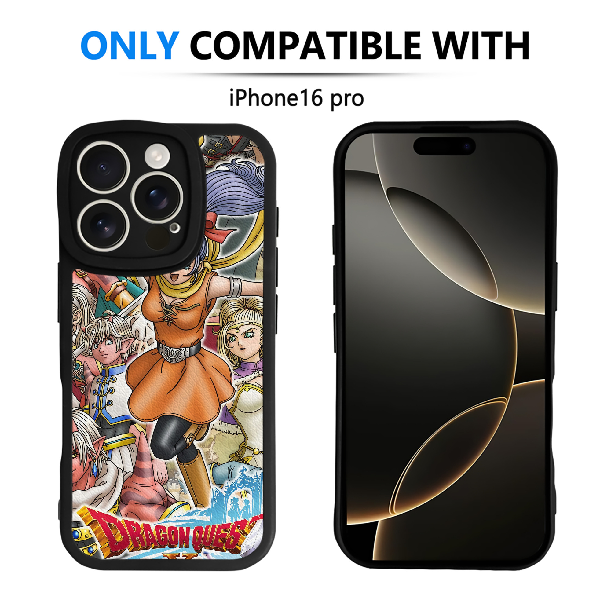 （画像用） ドラゴンクエスト Doragon Kuesuto Dragon Quest 【iPhone 16シリーズ対応】シリコンスマホケース（レザー調） 材質：シリコン